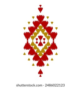 Ikat ethnic pattern art. American, Mexican style. Background Aztec tribal ornament. Design for fabric, clothing, textile, logo, symbol.