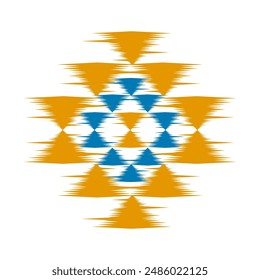 Ikat ethnic pattern art. American, Mexican style. Background Aztec tribal ornament. Design for fabric, clothing, textile, logo, symbol.