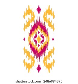 Ikat ethnic pattern art. American, Mexican style. Background Aztec tribal ornament. Design for fabric, clothing, textile, logo, symbol.