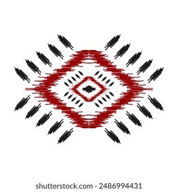 Ikat ethnic pattern art. American, Mexican style. Background Aztec tribal ornament. Design for fabric, clothing, textile, logo, symbol.