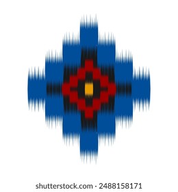 Ikat ethnic pattern art. American, Mexican style. Background Aztec tribal ornament. Design for fabric, clothing, textile, logo, symbol.