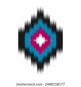 Ikat ethnic pattern art. American, Mexican style. Background Aztec tribal ornament. Design for fabric, clothing, textile, logo, symbol.