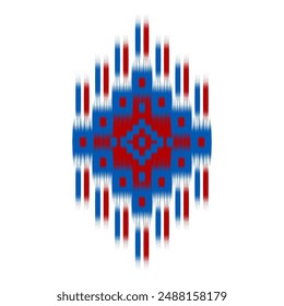 Ikat ethnic pattern art. American, Mexican style. Background Aztec tribal ornament. Design for fabric, clothing, textile, logo, symbol.