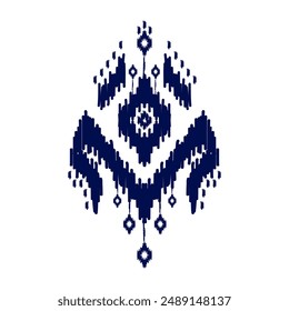 Ikat ethnic pattern art. American, Mexican style. Background Aztec tribal ornament. Design for fabric, clothing, textile, logo, symbol.