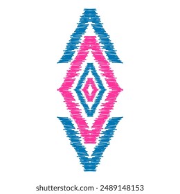 Ikat arte de patrón étnico. Americano, estilo mexicano. Ornamento tribal azteca de fondo. Diseño para tela, ropa, textil, logotipo, símbolo.