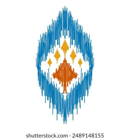 Ikat ethnic pattern art. American, Mexican style. Background Aztec tribal ornament. Design for fabric, clothing, textile, logo, symbol.