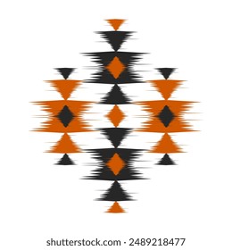 Ikat ethnic pattern art. American, Mexican style. Background Aztec tribal ornament. Design for fabric, clothing, textile, logo, symbol.