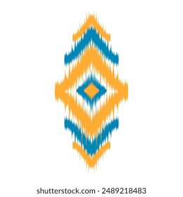 Ikat ethnic pattern art. American, Mexican style. Background Aztec tribal ornament. Design for fabric, clothing, textile, logo, symbol.