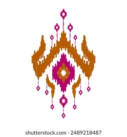 Ikat ethnic pattern art. American, Mexican style. Background Aztec tribal ornament. Design for fabric, clothing, textile, logo, symbol.