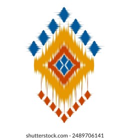 Ikat arte de patrón étnico. Americano, estilo mexicano. Ornamento tribal azteca de fondo. Diseño para tela, ropa, textil, logotipo, símbolo.