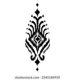 Ikat ethnic pattern art. American, Mexican style. White background. Aztec tribal ornament print. Design for fabric, clothing, textile, logo, symbol.