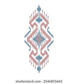 Ikat ethnic pattern art. American, Mexican style. White background. Aztec tribal ornament print. Design for fabric, clothing, textile, logo, symbol.