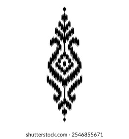 Ikat ethnic pattern art. American, Mexican style. White background. Aztec tribal ornament print. Design for fabric, clothing, textile, logo, symbol.