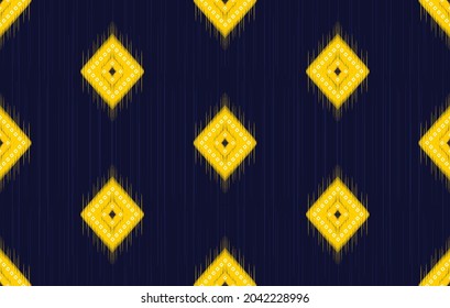 Ikat ethnic pattern. Aztec fabric carpet mandala ornament boho chevron textile decoration wallpaper. Tribal native turkey African Indian American traditional embroidery vector illustrations background