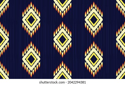 Ikat ethnic pattern. Aztec fabric carpet mandala ornament boho chevron textile decoration wallpaper. Tribal native turkey African Indian American traditional embroidery vector illustrations background