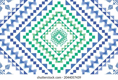 Ikat ethnic pattern. Aztec fabric carpet mandala ornament boho chevron textile decoration wallpaper. Tribal native turkey African Indian American traditional embroidery vector illustrations background