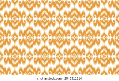 Ikat ethnic pattern. Aztec fabric carpet mandala ornament boho chevron textile decoration wallpaper. Tribal turkey Indian African traditional embroidery oriental vector illustrations background.