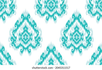 Ikat ethnic pattern. Aztec fabric carpet mandala ornament boho chevron textile decoration wallpaper Tribal turkey Indian African American traditional embroidery oriental vector illustration background