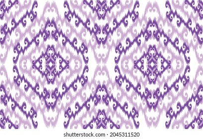 Patrón étnico de Ikat. Moqueta de tela azteca mandala adorno boho chevron decoración textil papel de pared. Antecedentes de los vectores orientales del bordado tradicional del rococó indio indígena tribal de pavo