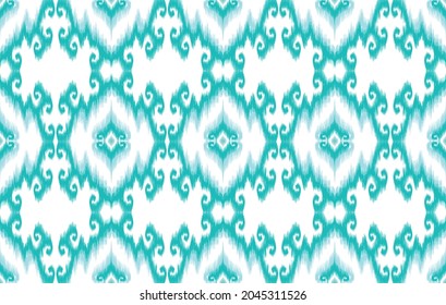 Ikat ethnic pattern. Aztec fabric carpet mandala ornament boho chevron textile decoration wallpaper. Tribal turkey African Indian traditional embroidery oriental vector illustrations background.