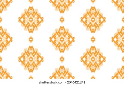 Ikat ethnic pattern. Aztec fabric carpet mandala ornament boho chevron textile decoration wallpaper. Tribal native turkey Indian African traditional embroidery vector illustrations background.