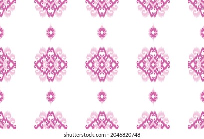 Ikat ethnic pattern. Aztec fabric carpet mandala ornament boho chevron textile decoration wallpaper. Tribal turkey African Indian traditional embroidery oriental vector illustrations background.