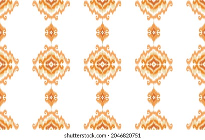 Ikat ethnic pattern. Aztec fabric carpet mandala ornament boho chevron textile decoration wallpaper. Tribal turkey Indian African traditional embroidery oriental vector illustrations background.