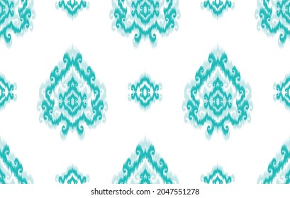 Ikat ethnic pattern. Aztec fabric carpet mandala ornament boho chevron textile decoration wallpaper Tribal turkey Indian African American traditional embroidery oriental vector illustration background