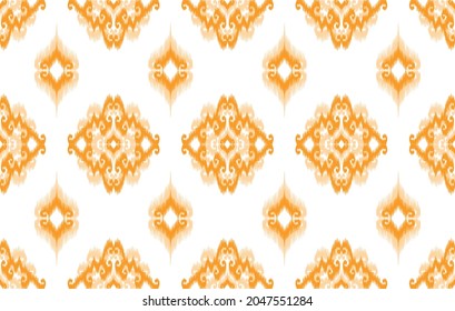Ikat ethnic pattern. Aztec fabric carpet mandala ornament boho chevron textile decoration wallpaper. Tribal native turkey Indian African traditional embroidery vector illustrations background.
