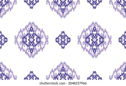 Ikat ethnic pattern. Aztec fabric carpet mandala ornament boho chevron textile decoration wallpaper. Tribal turkey African Indian traditional embroidery oriental vector illustrations background 