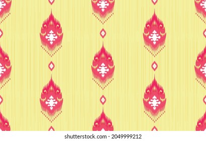 Ikat ethnic pattern. Aztec fabric carpet mandala ornament boho chevron textile decoration wallpaper Tribal turkey African Indian American traditional embroidery oriental vector illustration background