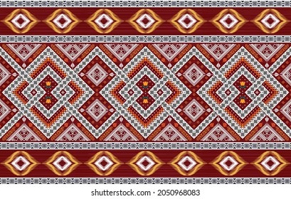 Ikat ethnic pattern. Aztec fabric carpet mandala ornament boho chevron textile decoration wallpaper. Tribal turkey African Indian traditional embroidery oriental vector illustrations background.