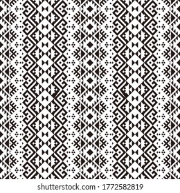 Ikat Ethnic Pattern background design in black white color