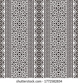 Ikat Ethnic Pattern background design in black white color