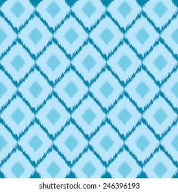 Ikat ethnic pattern in blue colors