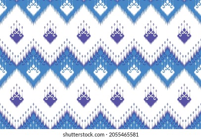 Ikat ethnisches Muster Design. Azteken Stoffteppich Mandala Ornament boho chevron Textil-Dekoration Tapete. Stammtisch-Truthahn Afrikanische traditionelle Stickerei, orientalische Vektorgrafik-Hintergrund