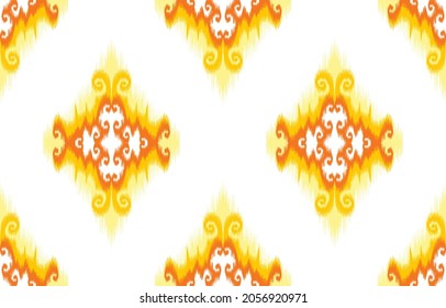 Diseño de patrones étnicos Ikat. Moqueta de tela azteca mandala adorno boho chevron decoración textil papel de pared. Antecedentes de los vectores orientales del bordado tradicional indígena tribal de pavo africano
