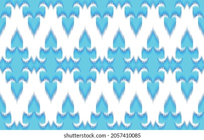 Ikat ethnic pattern design. Aztec fabric carpet mandala ornament boho chevron textile decoration wallpaper. Tribal turkey African Indian traditional embroidery oriental vector illustrations background