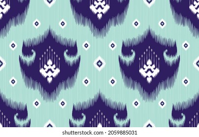 Ikat ethnic pattern design. Aztec fabric carpet mandala ornament boho chevron textile decoration wallpaper. Tribal turkey African Indian traditional embroidery vector illustrations background 
