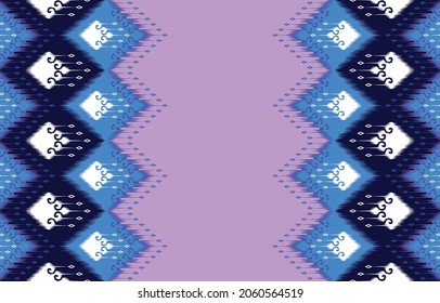 Diseño de patrones étnicos Ikat. Moqueta de tela azteca mandala adorno boho chevron decoración textil papel de pared. Antecedentes de los vectores orientales del bordado tradicional indígena tribal de pavo africano