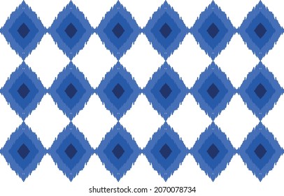 Ikat ethnic pattern design. Aztec fabric carpet mandala ornament boho chevron textile decoration wallpaper. Tribal turkey African Indian traditional embroidery vector illustrations background.