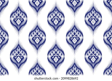 Ikat ethnic pattern design. Aztec fabric carpet mandala ornament boho chevron textile decoration wallpaper. Tribal turkey African Indian traditional embroidery vector illustrations background 