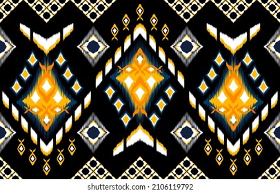 Diseño de patrones étnicos Ikat para fondo, papel pintado, ropa y envoltura.