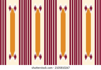 Ikat Ethnic Pattern Design. Seamless pattern in tribal, folk embroidery,  Aztec geometric art ornament print. for carpet, wallpaper, clothing, wrapping, fabric, cover, textile