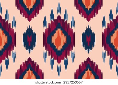 Ikat ethnic pattern folklore ornament. Tribal ethnic vector texture. Seamless striped pattern in Aztec style. Figure tribal embroidery. Indian, Scandinavian, Gyp sy, Mexican, folk pattern.ikat pattern