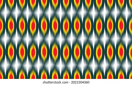 Patrón étnico de Ikat. Ornamento folclórico geométrico.patrón tribal sin costuras para tela, tela, papel pintado, cartera. Patrón azteca, patrón africano, indio, escandinavo, gitano.