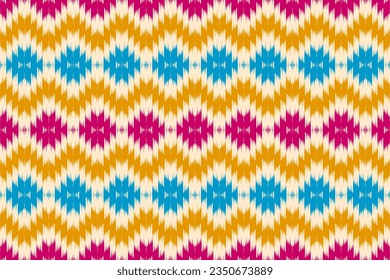Ikat ethnic pattern traditional. Seamless pattern in tribal. Design for background, wallpaper, vector illustration, textile, fabric, clothing, batik, carpet, embroidery.