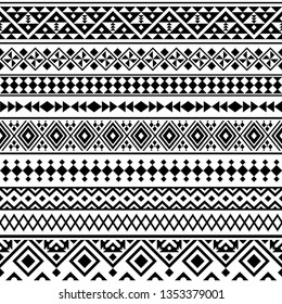 Ikat ethnic pattern vector in black and white color