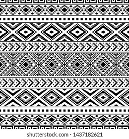 Seamless Etnic Pattern Black White Color Stock Vector (Royalty Free ...