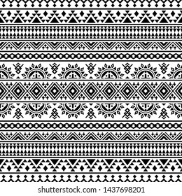 Ikat Ethnic Pattern Vector Black White Stock Vector (Royalty Free ...